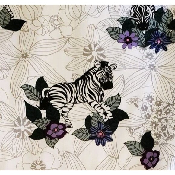 Ua Scrubs Uniform Advantage Zebra & Floral Print Long Sleeve Scrub Top XL - Picture 2 of 5